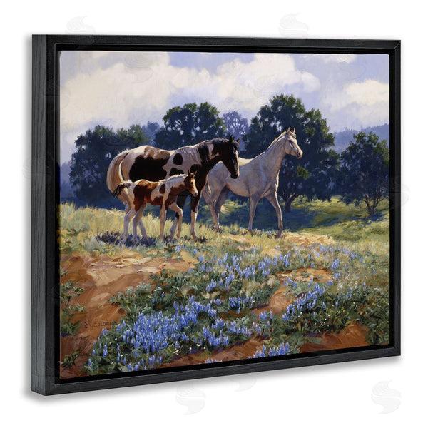 Stupell Industries Claire Goldrick | Horse Family In Floral Meadow