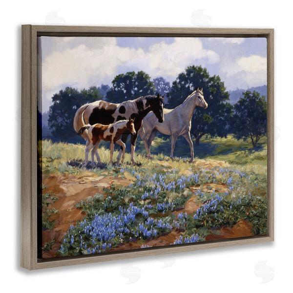 Stupell Industries Claire Goldrick | Horse Family In Floral Meadow