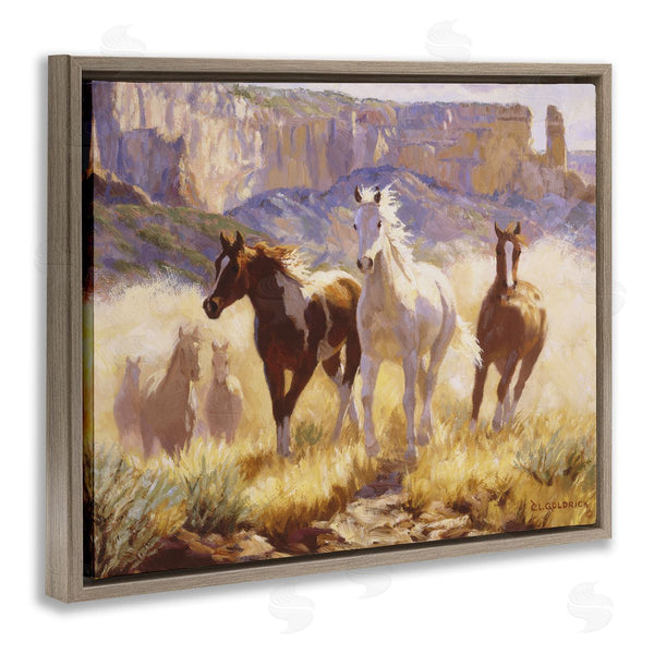Stupell Industries Claire Goldrick | Horses On Dusty Cliffside