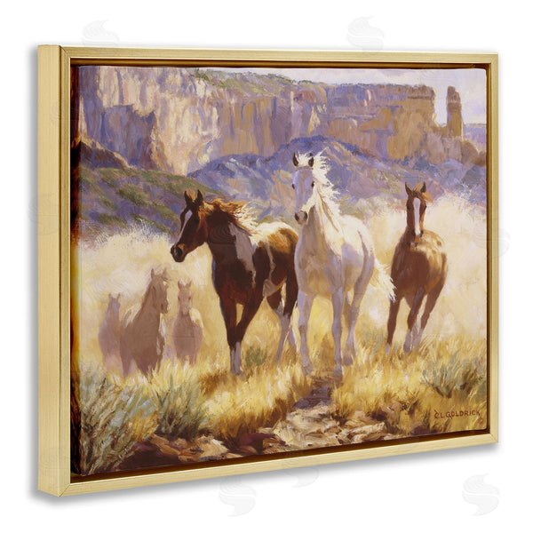 Stupell Industries Claire Goldrick | Horses On Dusty Cliffside