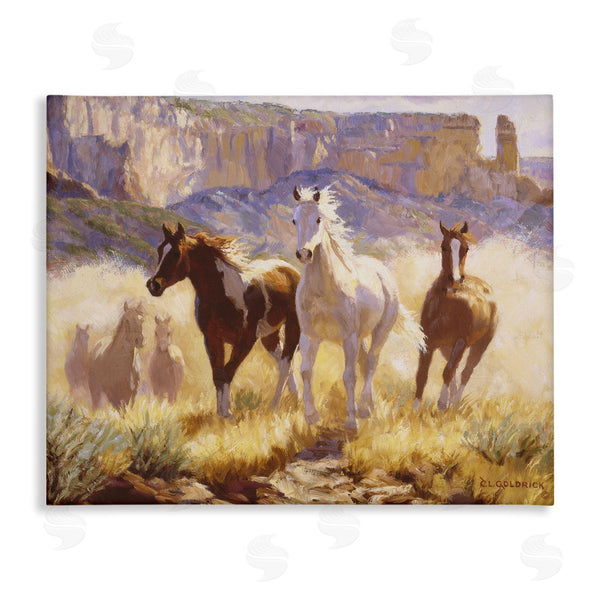 stupell industries Claire Goldrick | Horses on Dusty Cliffside