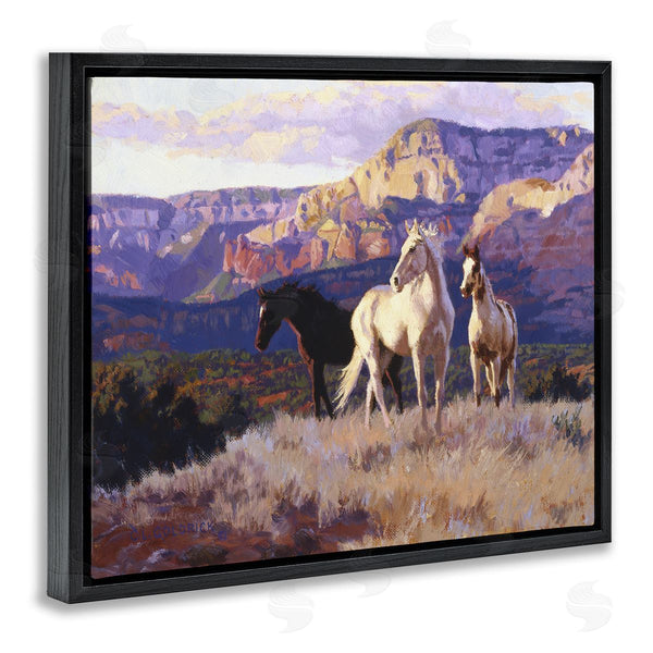 Stupell Industries Claire Goldrick | Horses Peering Over Mountainside