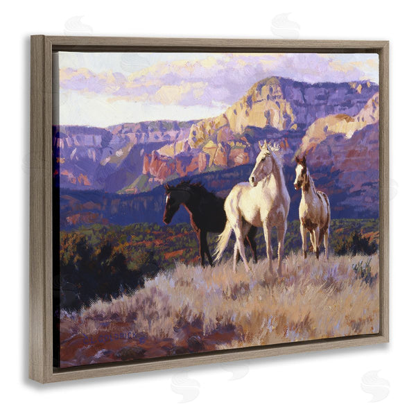 Stupell Industries Claire Goldrick | Horses Peering Over Mountainside