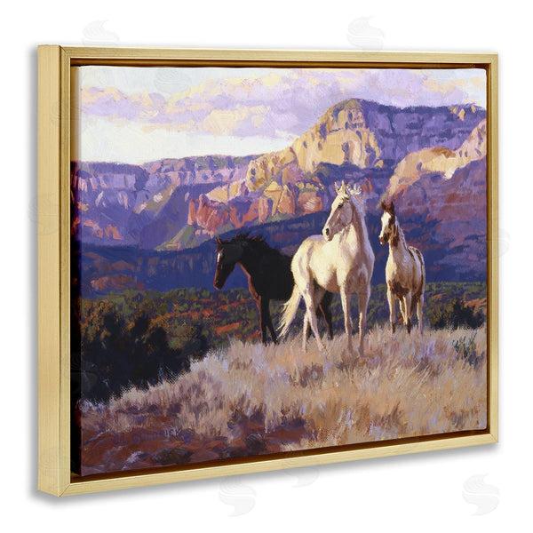 Stupell Industries Claire Goldrick | Horses Peering Over Mountainside