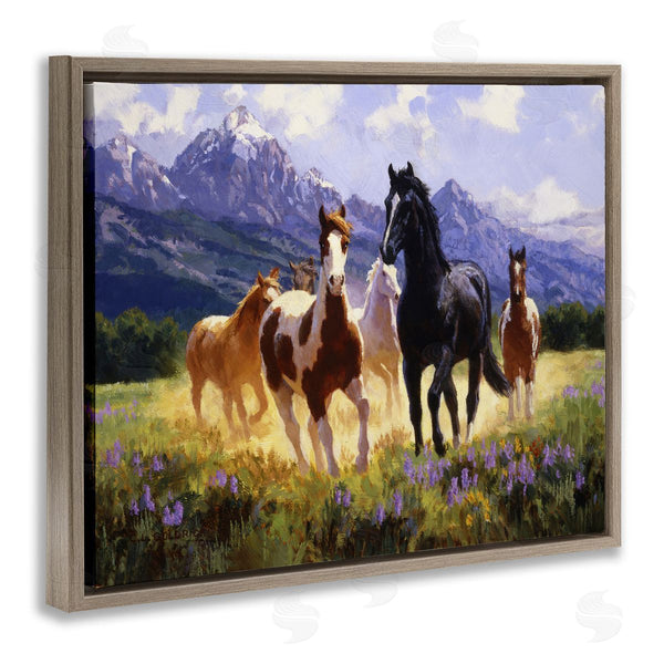 Stupell Industries Claire Goldrick | Lovely Mountain Valley Horses Wall Art
