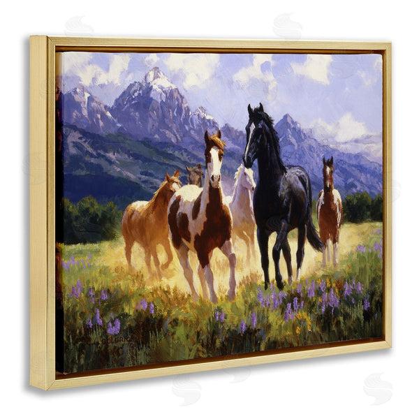 Stupell Industries Claire Goldrick | Lovely Mountain Valley Horses Wall Art