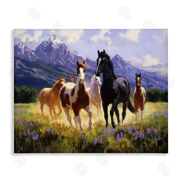 stupell industries Claire Goldrick | Lovely Mountain Valley Horses Wall Art