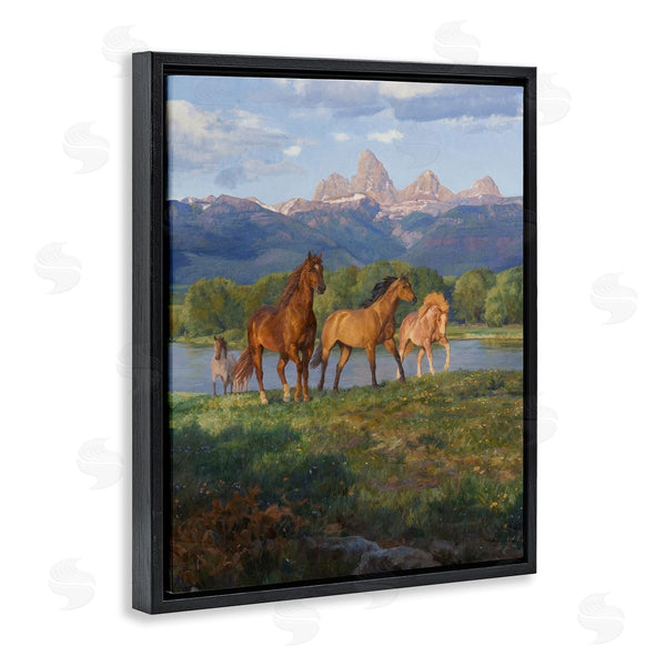 Stupell Industries Claire Goldrick | Mountain River View Horses