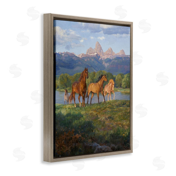 Stupell Industries Claire Goldrick | Mountain River View Horses