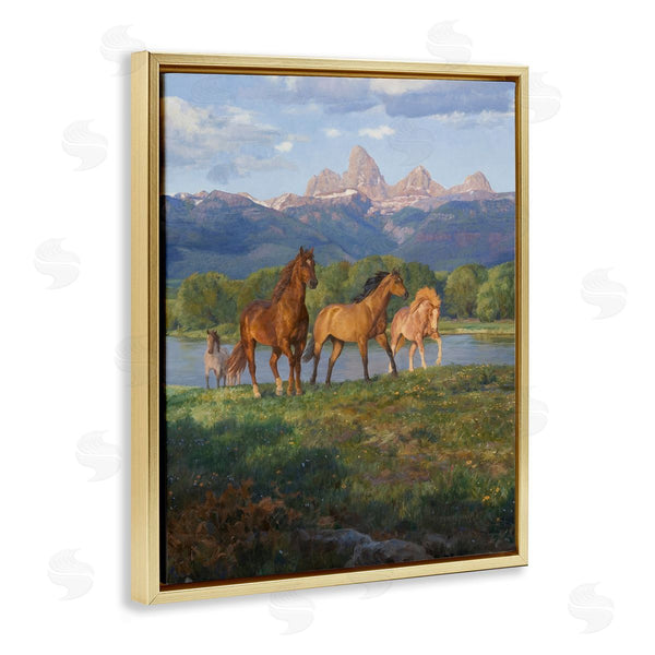 Stupell Industries Claire Goldrick | Mountain River View Horses