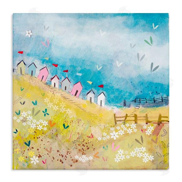 stupell industries Clare Tupper | Beach Huts on Hillside Wall Art
