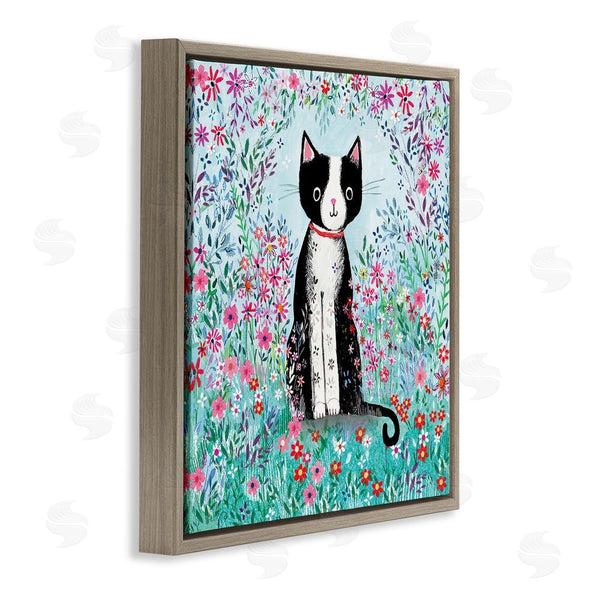Stupell Industries Clare Tupper | Black Cat With Whimsical Daisies Wall Art