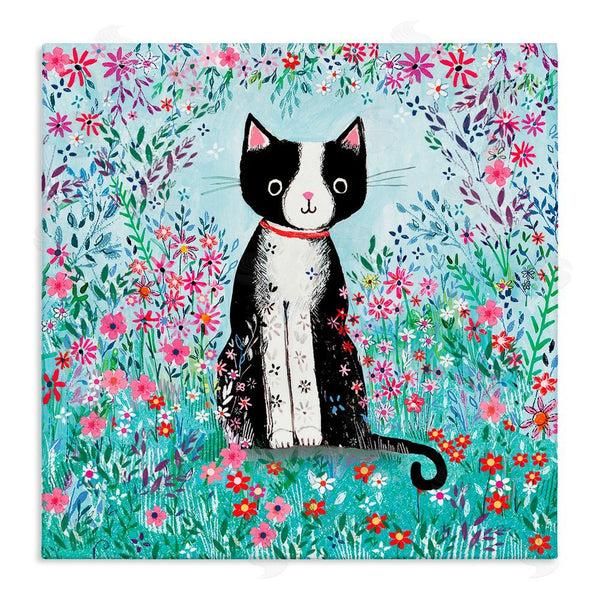 stupell industries Clare Tupper | Black Cat with Whimsical Daisies Wall Art
