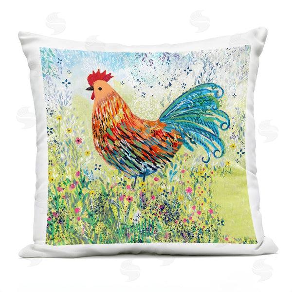 Stupell Industries Clare Tupper | Cockerel Rooster In Colorful Garden Printed Throw Pillow