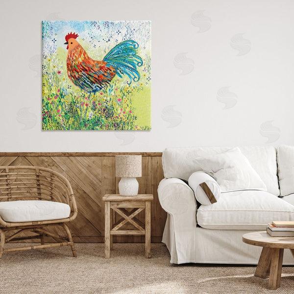 Stupell Industries Clare Tupper | Cockerel Rooster In Colorful Garden Wall Art