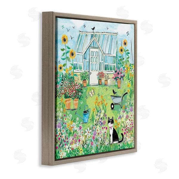 Stupell Industries Clare Tupper | Garden Greenhouse & Cat Wall Art