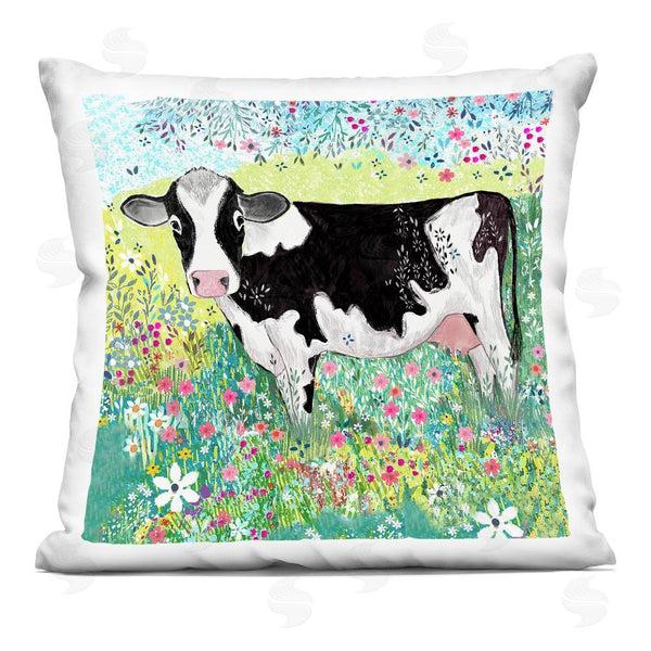 stupell industries Clare Tupper | Impressionist Cow & Meadow Flowers Printed Throw Pillow