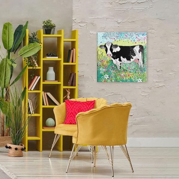 Stupell Industries Clare Tupper | Impressionist Cow & Meadow Flowers Wall Art