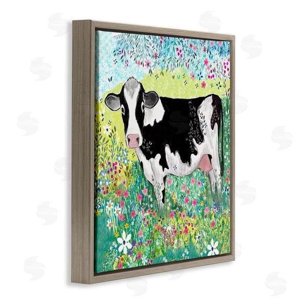 Stupell Industries Clare Tupper | Impressionist Cow & Meadow Flowers Wall Art