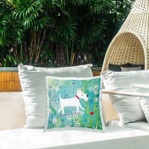 Stupell Industries Clare Tupper | Little White Scottie Dog Printed Throw Pillow