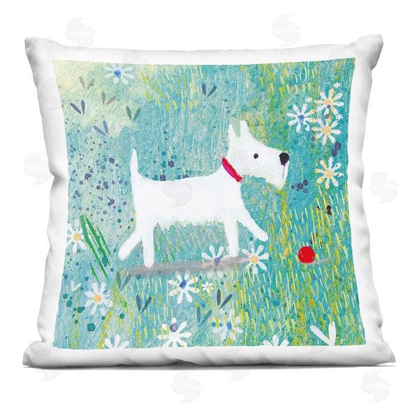 stupell industries Clare Tupper | Little White Scottie Dog Printed Throw Pillow