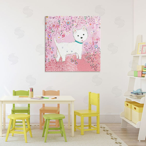 Stupell Industries Clare Tupper | Lola Pink Floral Puppy Wall Art