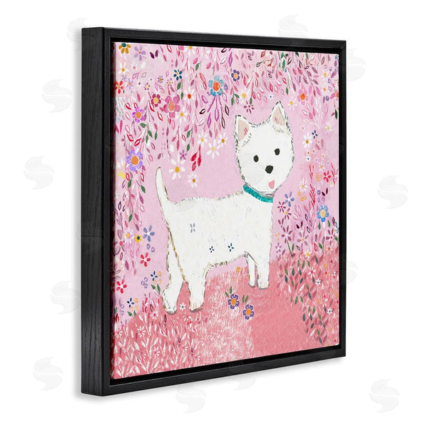 Stupell Industries Clare Tupper | Lola Pink Floral Puppy Wall Art