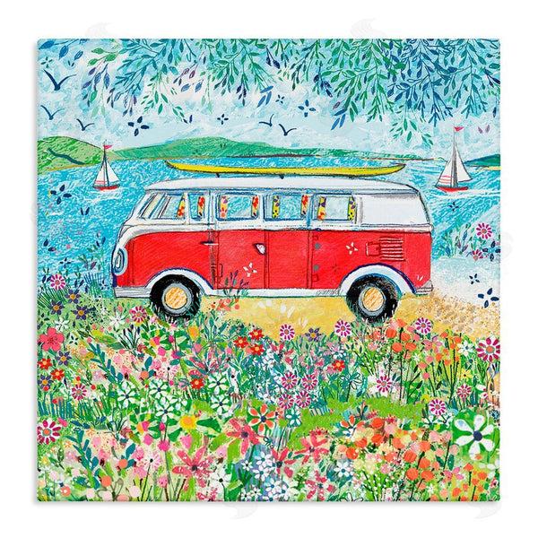 stupell industries Clare Tupper | Red Campervan Ready For Surf Wall Art