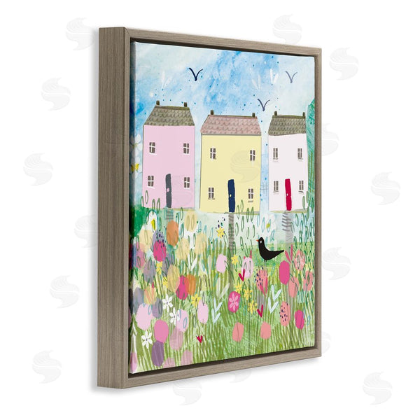 Stupell Industries Clare Tupper | Row Of Cottages With Crow Wall Art