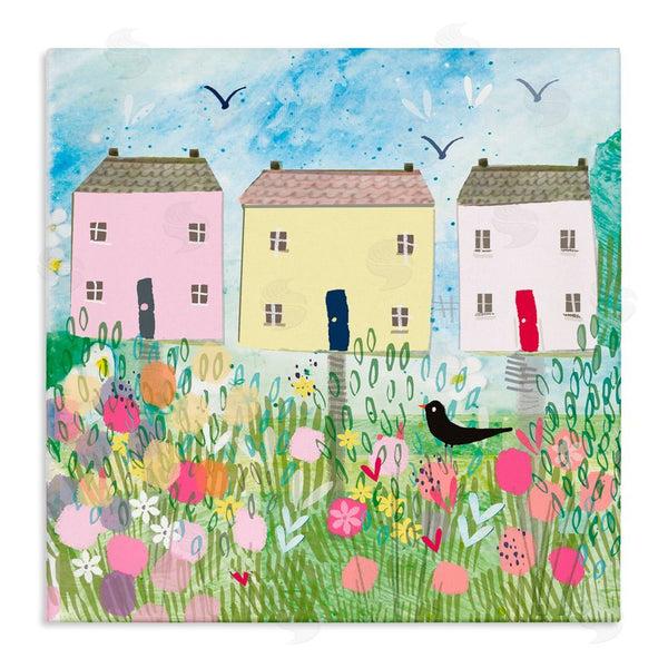 stupell industries Clare Tupper | Row Of Cottages with Crow Wall Art
