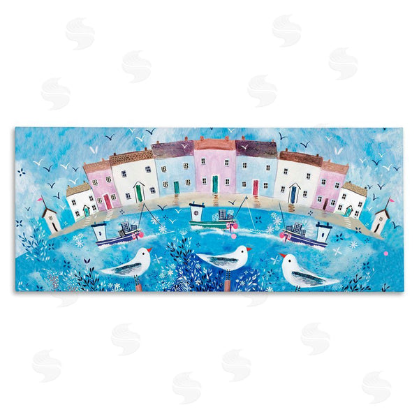 stupell industries Clare Tupper | Seaside Harbor Curved Perspective Wall Art
