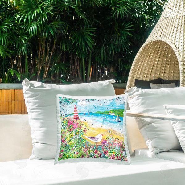 Stupell Industries Clare Tupper | Summer Whimsy Seaside Printed Throw Pillow