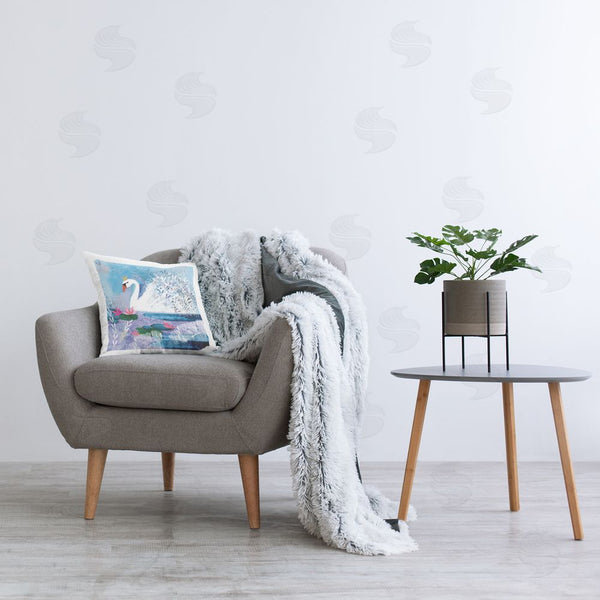 Stupell Industries Clare Tupper | Tranquil Crowned Swan Printed Throw Pillow
