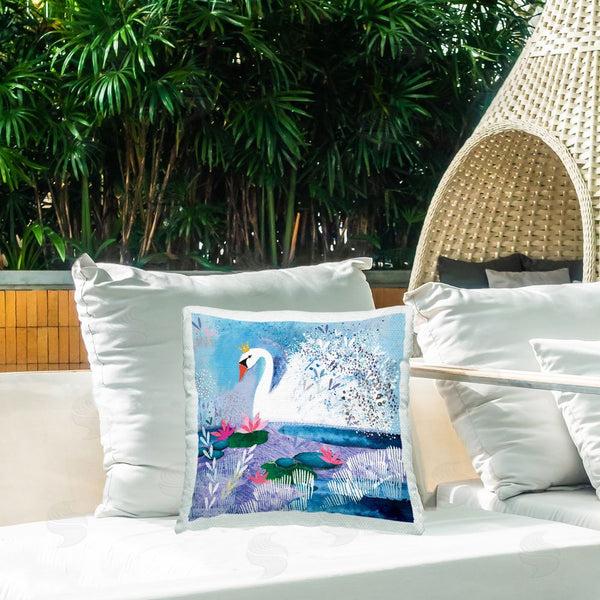 Stupell Industries Clare Tupper | Tranquil Crowned Swan Printed Throw Pillow