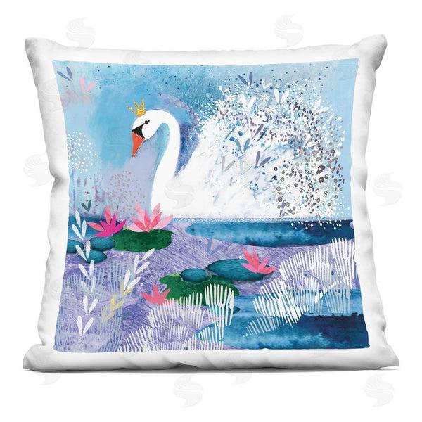 stupell industries Clare Tupper | Tranquil Crowned Swan Printed Throw Pillow