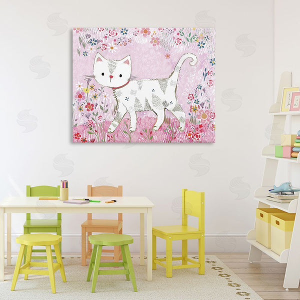 Stupell Industries Clare Tupper | Walking Cat On Pastel Pink Wall Art