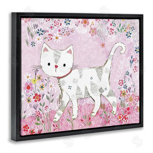 Stupell Industries Clare Tupper | Walking Cat On Pastel Pink Wall Art