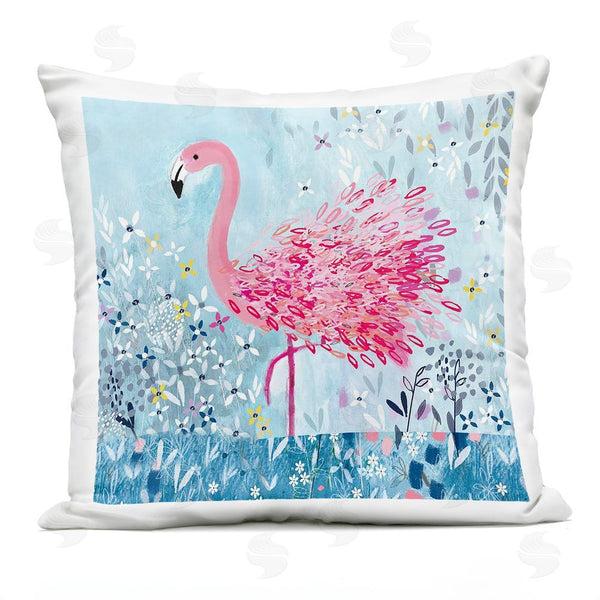 Stupell Industries Clare Tupper | Whimsical Flower Flamingo Printed Throw Pillow