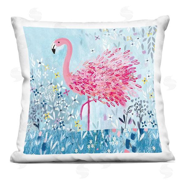 stupell industries Clare Tupper | Whimsical Flower Flamingo Printed Throw Pillow