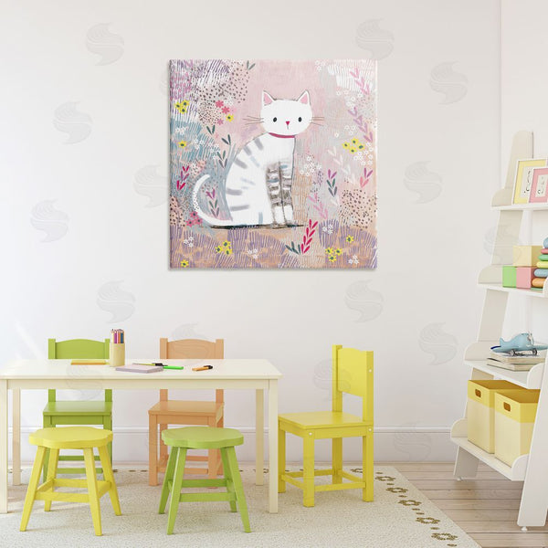 Stupell Industries Clare Tupper | White Kitten With Stripes Sitting Wall Art