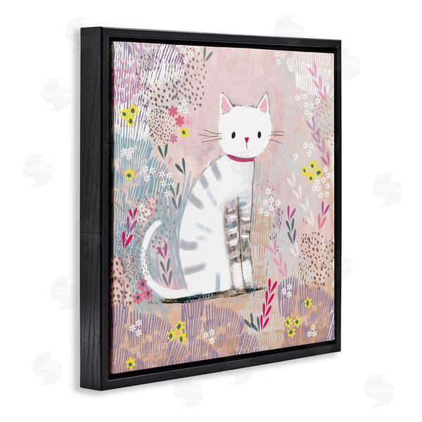 Stupell Industries Clare Tupper | White Kitten With Stripes Sitting Wall Art