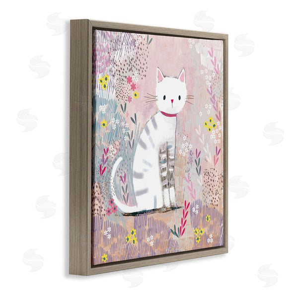 Stupell Industries Clare Tupper | White Kitten With Stripes Sitting Wall Art