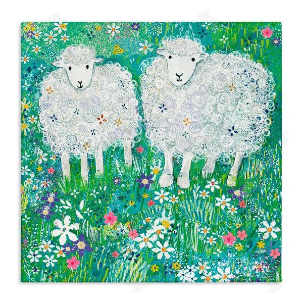 stupell industries Clare Tupper | Wooly Sheep with Scattered Flowers Wall Art