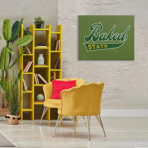 Stupell Industries Classic Cannabis/Life Is High | Baked State Varsity Style Wall Art
