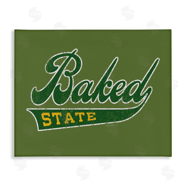 stupell industries Classic Cannabis/Life Is High | Baked State Varsity Style Wall Art
