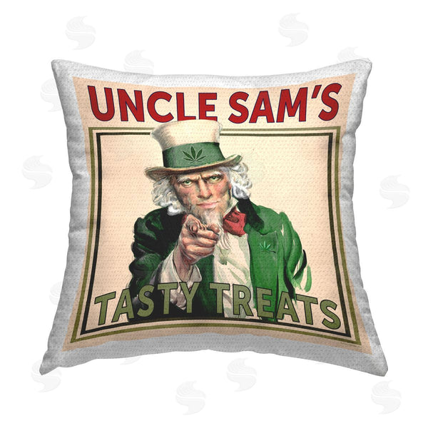 Stupell Industries Classic Cannabis/Life Is High | Vintage Character Tasty Treats Printed Throw Pillow