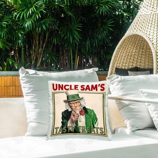 Stupell Industries Classic Cannabis/Life Is High | Vintage Character Tasty Treats Printed Throw Pillow
