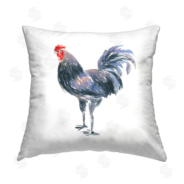 stupell industries Claudia Bianchi | Rooster on White Printed Throw Pillow