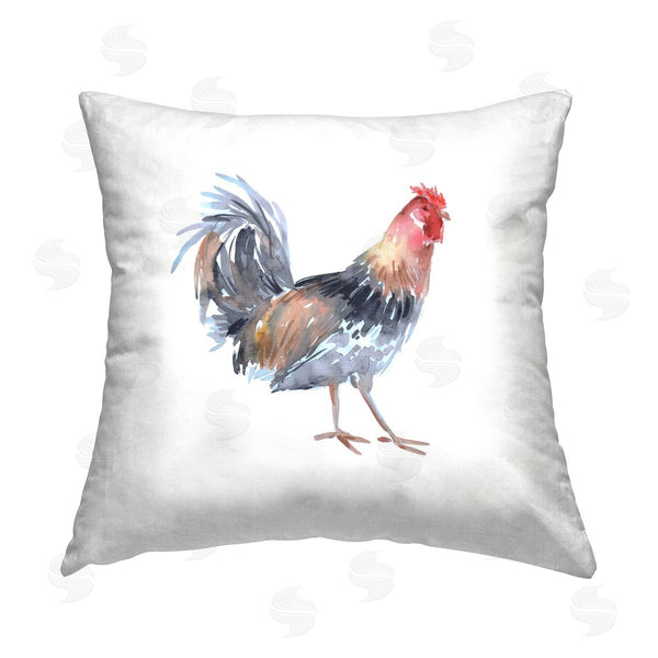 stupell industries Claudia Bianchi | Rural Farm Rooster Printed Throw Pillow