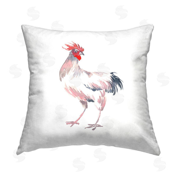 stupell industries Claudia Bianchi | White Rooster Portrait Printed Throw Pillow
